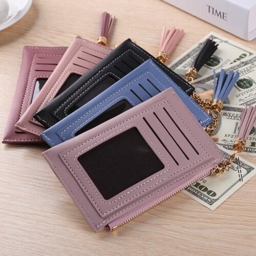 INS Women Soft PU Leather Wallet Multi Layers Card Holder Elegant Ladies Love Tassel Purses Female Small Handbags And Clutch