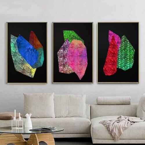 Beautiful colored gems canvas painting 3 set poster print wall art picture home decoration for living room bed room no frame