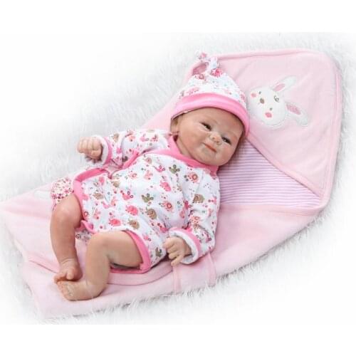 NPK bebe girl reborn dolls 16"42cm soft silicone baby dolls toys for children gift with pacifier bottle quilt sleeping dolls