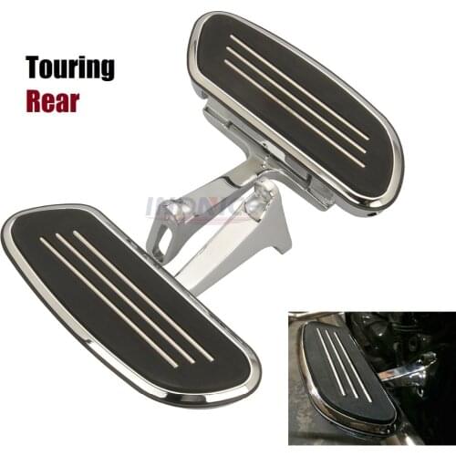 Motorcycle Chrome Streamline Passenger Floor Board & Bracket Set For harley Touring roadking 93-16
