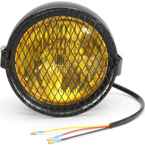 Motorcycle Grill Retro Vintage Bracket Mask Mount Headlight Cafe Racer Bobber