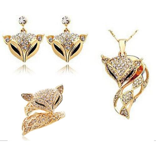 Fashion Accessories set mohini fox set women necklace/earrings/rings/bracelet mohini beauty crystal Jewelry set