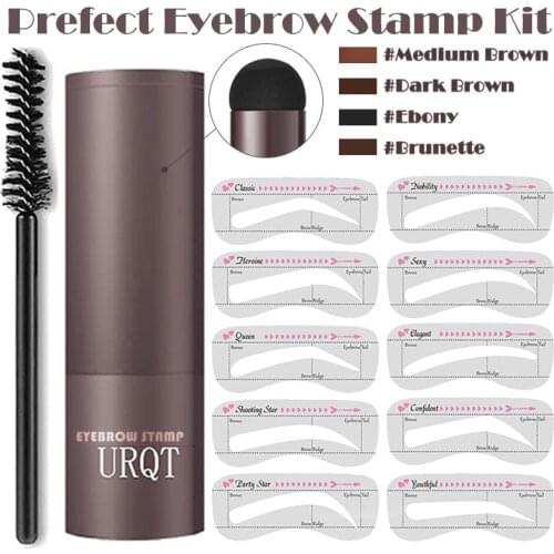 One Step Eyebrow Stamp Set 10 Kind Eyebrow Stamp Stencil kit Eyebrow Makeup Kit Eye Brow Gel Stamp Kit Perfect Eyebrow in Second