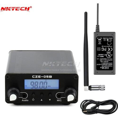 NKTECH PLL Stereo FM Transmitter Radio Broadcast Station CZE-05B 100mW/500mW Frequency 76-108Mhz Home Campus Tool Sets Dual Mode
