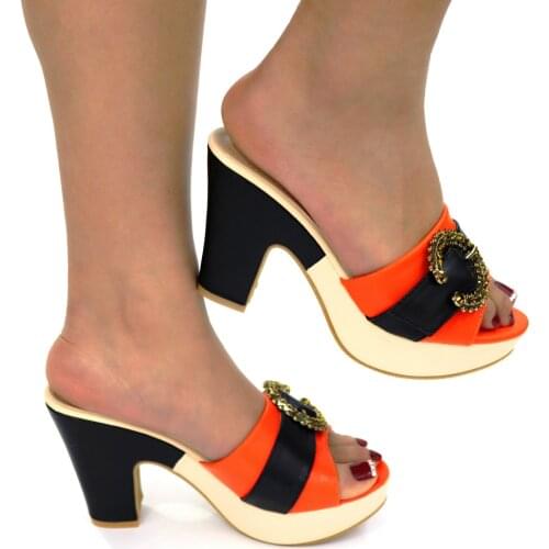 OLOMM Latest African Shoes Without Bag Set Comfortable Women Shoes for Parties Female High Heels Women Wedding Shoes !RO1-16