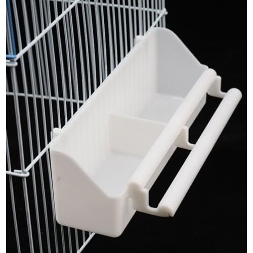 Pet Cage Plastic Food Container Parrot Birds Water Hanging Bowl Parakeet Feeder Box