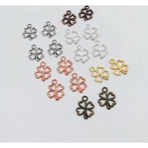 Fashion 42 pcs zinc alloy Four leaf clover charms fit DIY handmade necklace earring bracelet charms Jewelry Making