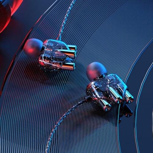 Transparent In-Ear Headphones Dual Speaker Wired Earphones Stereo Sports Headset For Most Phones Tablets MP3 MP4