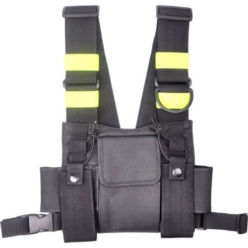 Walkie Talkie Ham Radio Reflective Harness Chest Front Pack Pouch Holster Carry Bag for Baofeng UV-5R UV-82 backpack