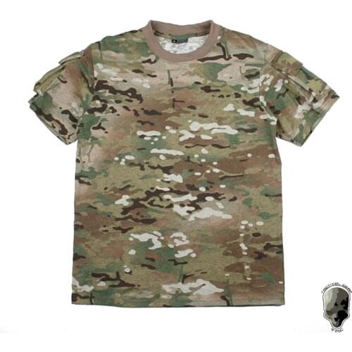TMC Camo Tactical Short Sleeve T Shirt Crew Neck Top Multicam Men Shirt Pocket Summer 3485
