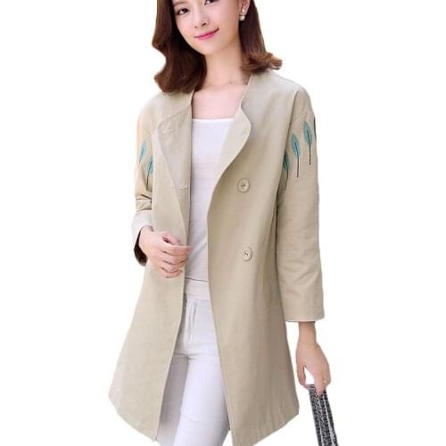 Spring New Double-breasted Trench Coat Womens 2021 Autumn Large Size Loose Windbreakers Womens Casual Coats Female Windbreaker