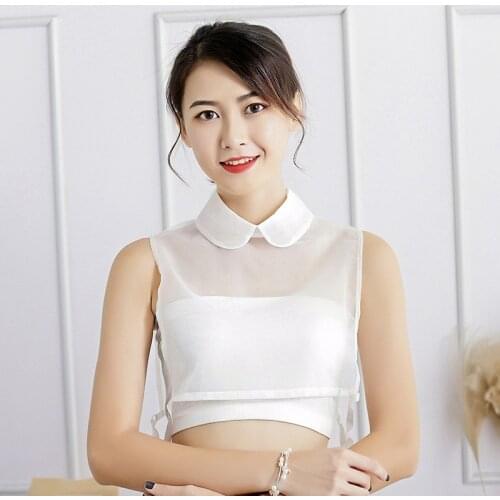 Vintage Choker Necklace Detachable Lapel Shirt Lapel Shirt Fake False Collar Choker Perspective organza high-definition elegant