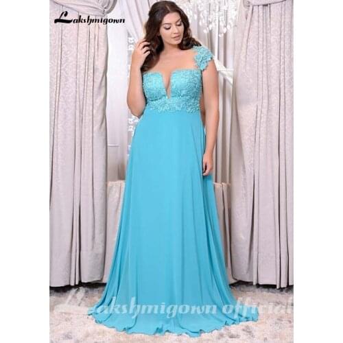 Plus Size Mother Of The Bride Dresses Turquoise Blue Chiffon Long Beads Women Formal Evening Party Gowns