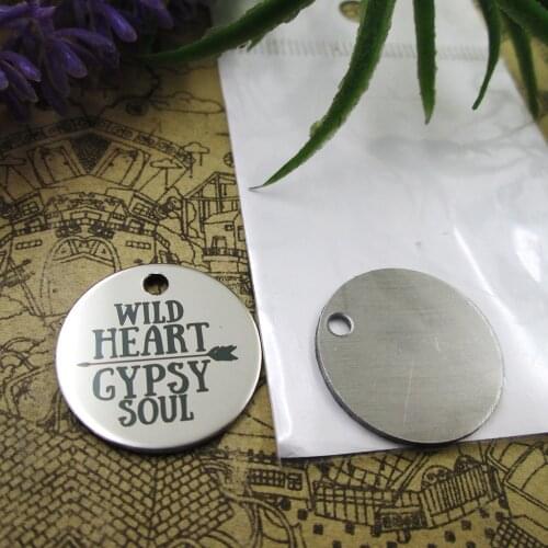 10pcs--"WILD HEART GYPSY SOUL"stainless steel charms 5 styles for choosing DIY Charms for necklace bracelets