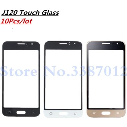 10Pcs/lot Front Panel For Samsung Galaxy J1 2016 J120 J120F J120H J120M Touch Screen Sensor LCD Display Glass Cover Replacement