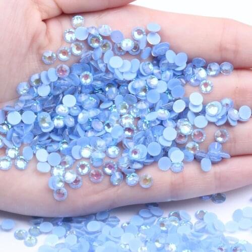 Bling Fluorescent Rhinestone New Glass Flatback Luminous Strass ss6-ss30 Fluorescent Blue AB Color DIY Nail Jewelry Decorations