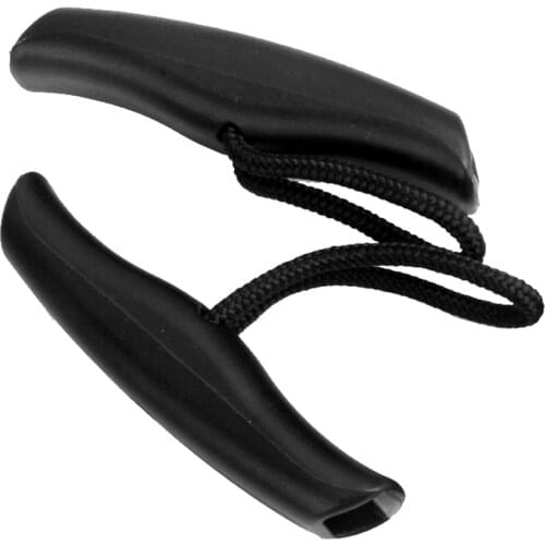 2 Pieces Durable Black Nylon Marine Kayak Canoe Boat Pull Carry Handle with Cord Front Rear Mount Replacement Accessories