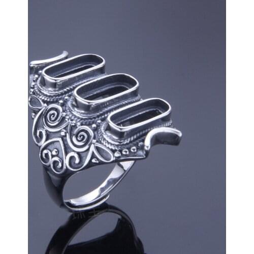 5*12.5mm 925 STERLING SILVER mens Semi Mount Bases Blanks base blank Pad VINTAGE ring ring Setting set jewelry gift A1253