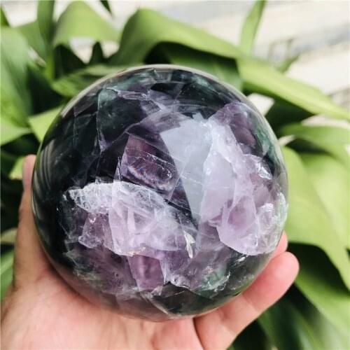 8-9cm Natural color Fluorite Crystal ball, color landscape crystal ball, decor