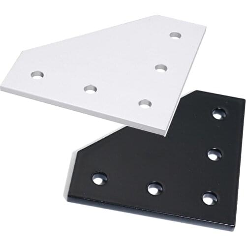 8pcs 20x20 with 5 Holes 90 Degree Joint Board Plate Corner Angle Bracket Connection Joint Strip for Aluminum Profile 2020