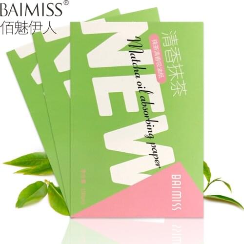 BAIMISS Matcha Absorbent Face Paper 300pcs Oil Control Tool Deep Cleanser Black Head Remover Acne Treatment Facial Care 3pack
