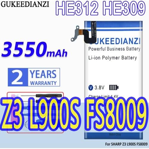 GUKEEDIANZI High Capacity Battery HE312 HE309 3550mAh For SHARP Z3 L900S FS8009 Bateria