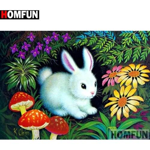 HOMFUN Full Square/Round Drill 5D DIY Diamond Painting "Cartoon rabbit" Embroidery Cross Stitch 5D Home Decor Gift A14710