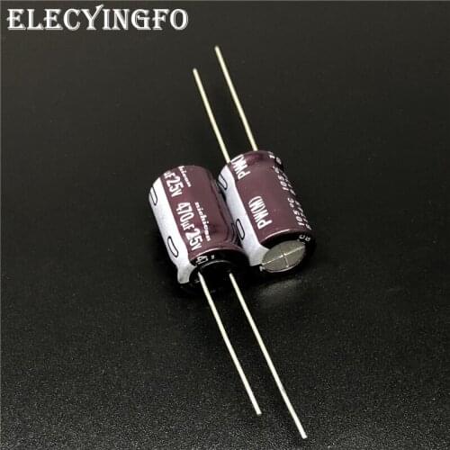 10pcs/100pcs 470uF 25V NICHICON PW Series 10x16mm Low Impedance Long Life 25V470uF Aluminum Electrolytic capacitor