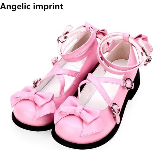 Angelic imprint woman mori girl lolita cosplay shoes lady low heels pumps women princess student dress party shoes 33-47 8198
