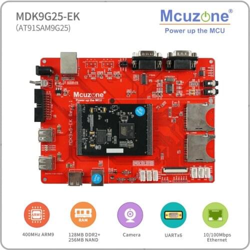 AT91SAM9G25, MDK9G25, 400MHz CPU, 128MB DDR2, Ethernet, USB HighSpeed, LINUX atmel arm9 SAM9G25 CAMERA ISI