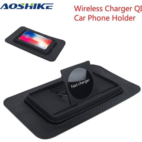 AOSHIKE Car Wireless Charger QI 10W 7.5W 5W For iPhone 11 Pro XS Max Samsung S10 Xiaomi Wirless Charging GPS Car Phone Holder