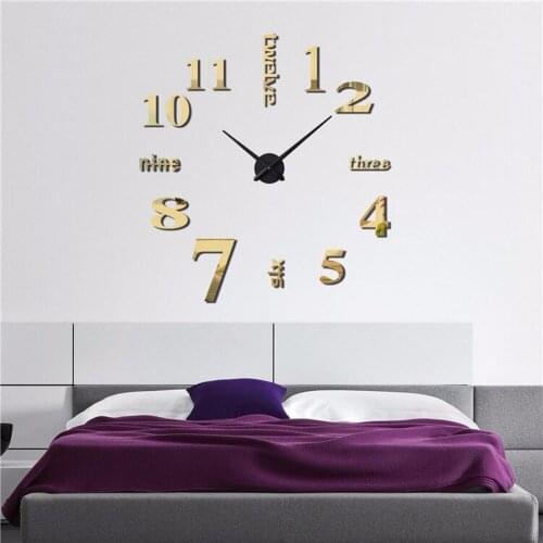 Meet Jo Big Clocks Wall Watches Home Decoration 3D Living Room Wall Stickers Acrylic Craft Self Assembly 1pc
