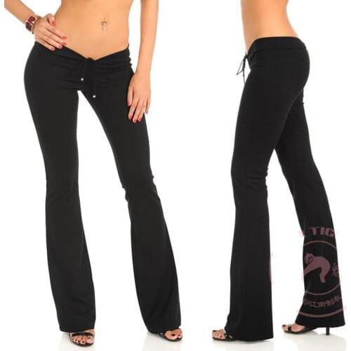 Plus Size Drawstring Crotch Low Waist Flare Pants Women Gothic Punk Trousers Broeken Woman Sexy Clubwear Spodnie Streetwear Pant