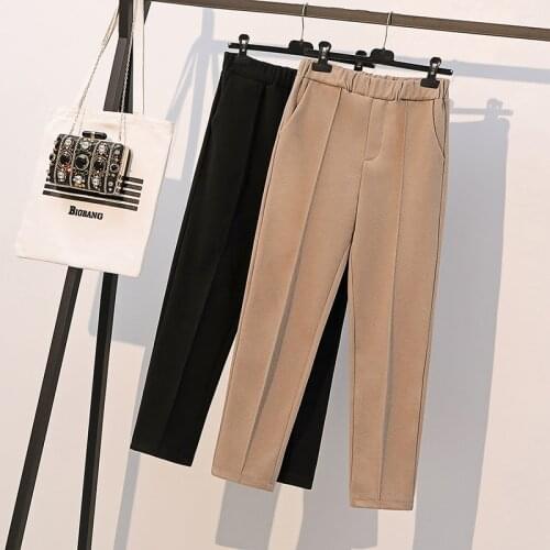 Black Cloth Female High Waist Pants Woman Plus Large Size Boyfriend For WomenS Clothing Panty 2021 Trouser Oversize D0351