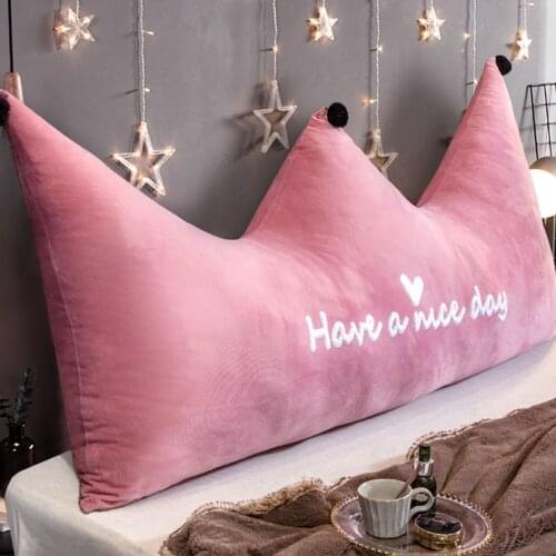 Princess Prince Crown Bed Cushion No Filler Soft Washable Velvet Sofa Kids Adults Bed Headboard Floor Seat Throw Pillow Cushion