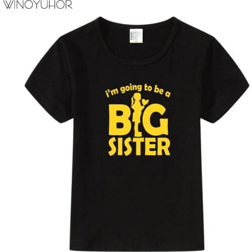 I'm Going To Be A Big Sister Letter Print T-Shirt Kids Summer Fashion Short Sleeve T Shirt Toddler Baby Girls Tops Tee