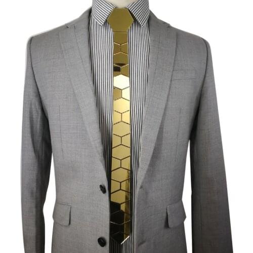 Designer Brand Handmade Gold Skinny Men Necktie with Luxurious Gift Box Buy One Tie Get One Pair Of Cufflinks Free