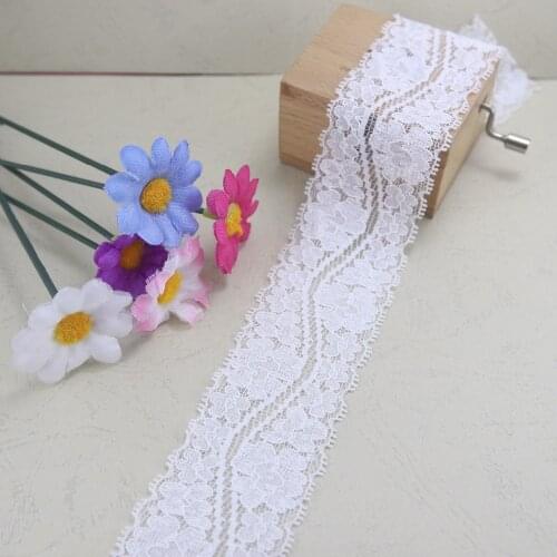 4 Yards/lot Elastic Stretch Lace Trim Sewing 40mm Natural White /garment/clothes Accesories Headband Making