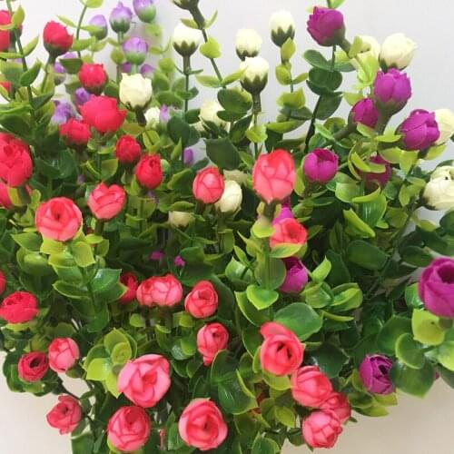 6 Colors Mini Rose Artificial Flower 30 Heads Silk flowers Home Decoration Flores Bouquet For Wedding Party Decoration
