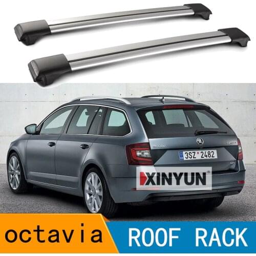 2Pcs Roof Bars for Skoda Octavia Combi 2009 -2013 2012 2011 (Rails) Aluminum Alloy Side Bars Cross Rails Roof Rack Luggage