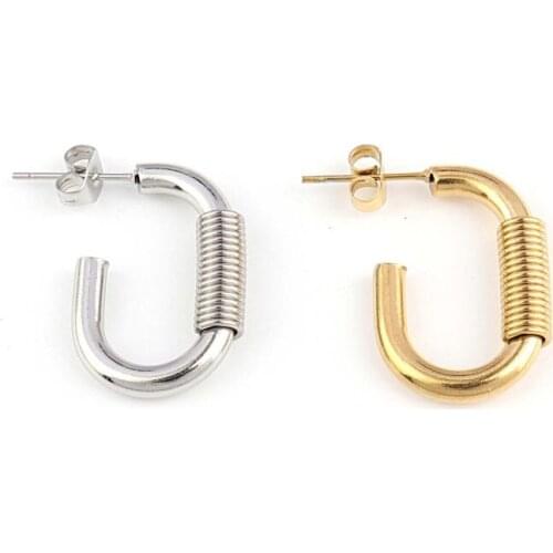 Minimalist Earrings Studs Earrings For Women Stainless Steel Earring For Women Geometric Ellipse Handmade Earrings Jewelry Gift