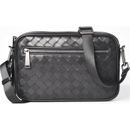 Mens Bag Clutch Bags Shoulder Male Cross Body Messenger Woven Small size Bag Luxury Designer Leather 2020 New Fashion Brand