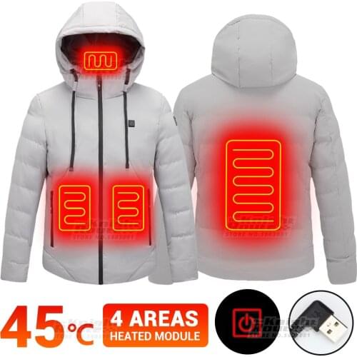 Men Winter Heated Jacket USB Electric Heated Vest Motorcycle Jacket Outerwear Ski Down Jacket Hunting Clothing Hiking Comping