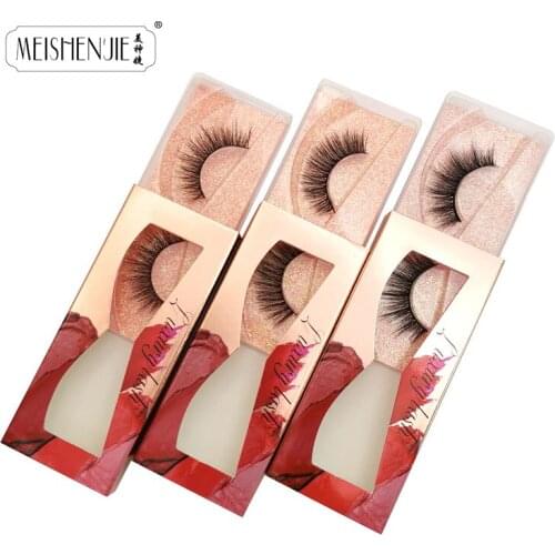 MEISHENJIE New Champagne mink eyelashes natural soft eyelashes 3d mink lashes hand made makeup false eyelashes Faux Cils beauty
