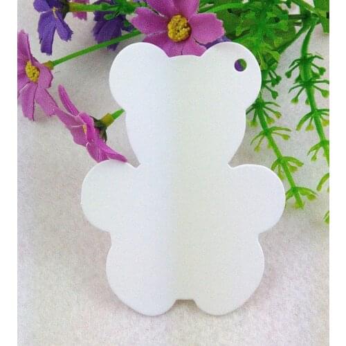 Wholesale Stock Blank Price Hang Tags Cute teddy bear shape Gift Tags High quality white paper Favor Gift Tags Supply Gift Cards