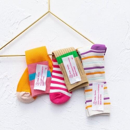 3 pairs/Lot Boys Girls Fashion Cotton Socks Baby Cute Keep Warm Children Striped Sports Socks Kids Clothing