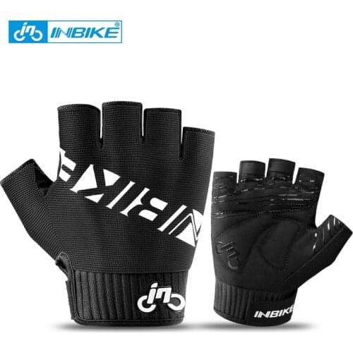 INBIKE Half Finger Cycling Gloves Anti-slip Anti-sweat Men Women Breathable Anti-shock Sports Gloves MTB Bike Bicycle Gloves