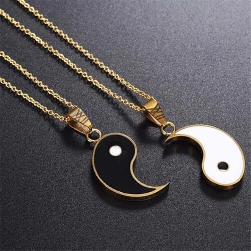 Tai Chi Couple Pendant Puzzle Necklace DIY Bracelet Classic Chinese Style Jewelry Gift Couple Friends Bracelets Necklaces