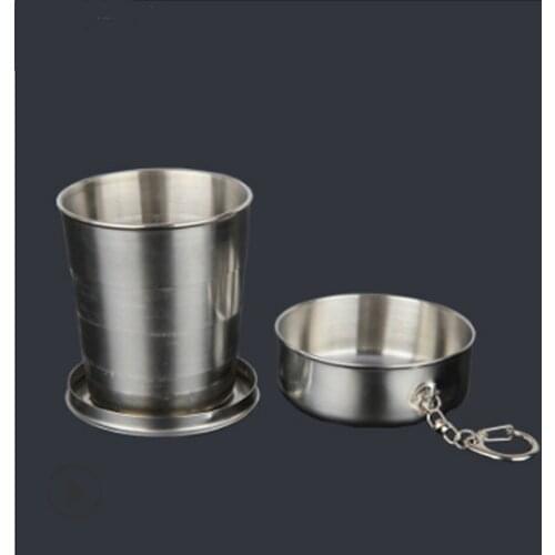 75/150/250ml Foldable Telescopic 201 Stainless Steel Wine Drinking Shot Glass Hiking Camping Fishing Portable Outdoor Travel Cup