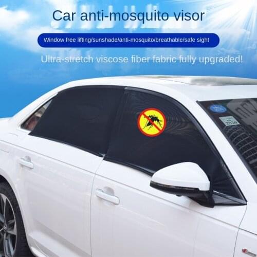 2pcs Car Front & Rear Side Window Sun Visor Shade Mesh Cover Sunshade insulation anti-mosquito Fabric Shield UV Protector